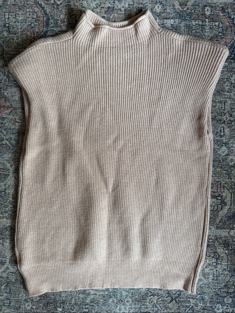 Sleeveless Mock Neck Knit Sweater
